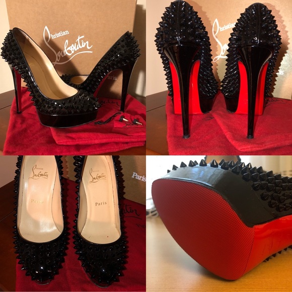 Christian Louboutin Shoes - CHRISTIAN LOUBOUTIN Bianca 140 Spikes Black Patent